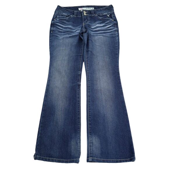 Grane Pants Womens 5 Blue Selma Low Rise Curvy Boot Zip Dark Wash Denim Jeans - Picture 1 of 16